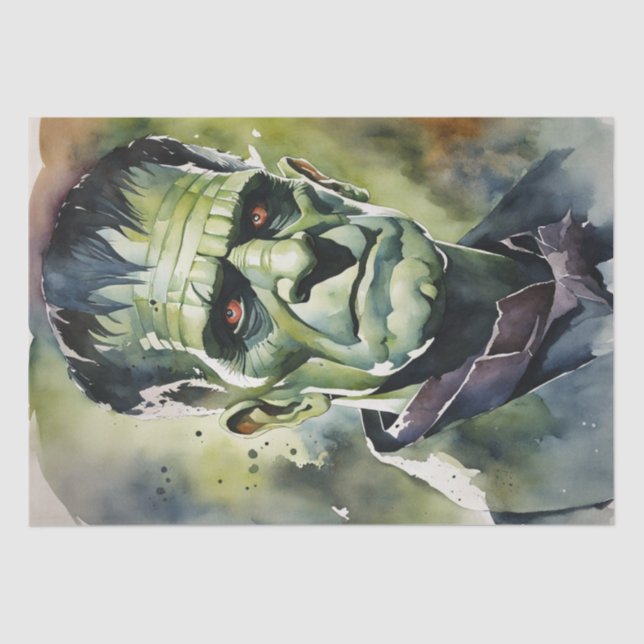Wunderschön: Watercolor Frankenstein Decoupage Seidenpapier (Vorderseite)