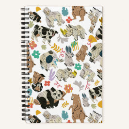 Wunderschön Whimsical Gerecycelt Art Animal Spiral Notizbuch