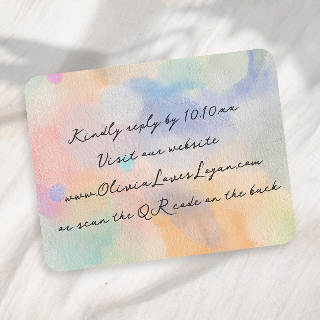 Wunderschöne abstrakte Aquarell-Moderne-Script-Hoc RSVP Karte (Von Creator hochgeladen)