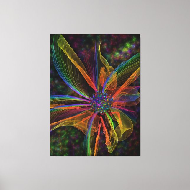 Wunderschöne Abstrakte Blume Wrapped Canvas Leinwanddruck (Vorderseite)