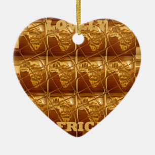 Wunderschöne Afrikanische Karte Print Golden Desig Keramik Ornament