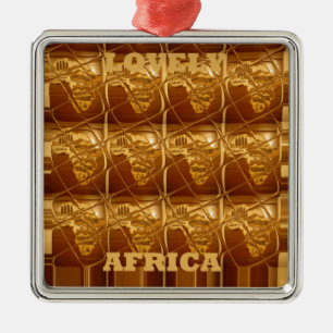 Wunderschöne Afrikanische Karte Print Golden Desig Silbernes Ornament