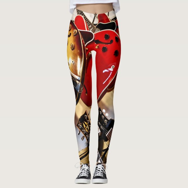 Wunderschöne akustische Gitarre Leggings (Vorderseite)