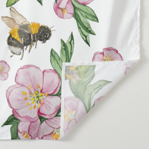 Wunderschöne Apfelbäume Blume und Bienen Wandteppich