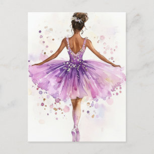 Wunderschöne Aquarell Ballerina im Tutu  Postkarte