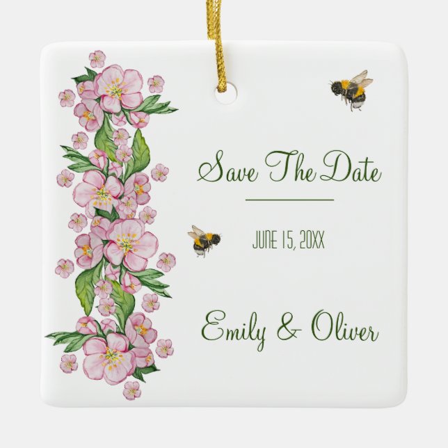 Wunderschöne Aquarellbäume Blume und е е Keramikornament (Vorderseite)