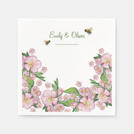 Wunderschöne Aquarellbäume Blume und е е Serviette