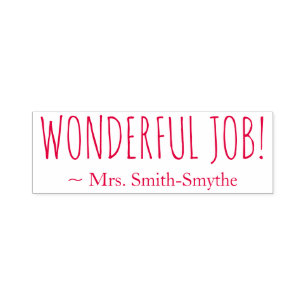 "WUNDERSCHÖNE ARBEIT!" Teacher Feedback Rubber Bri Permastempel