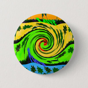 Wunderschöne atemberaubende wellige Sommerwelle Bl Button