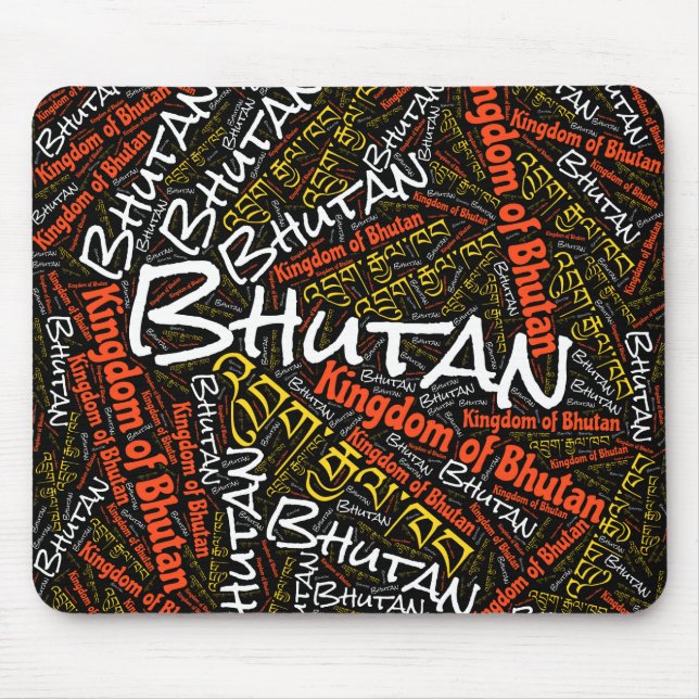 Wunderschöne Bhutan Flag Farben Patriotic Mousepad (Vorne)