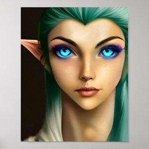 Wunderschöne Blaue Augen Fee  Poster