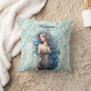 Wunderschöne Blaue Nixe  Kissen