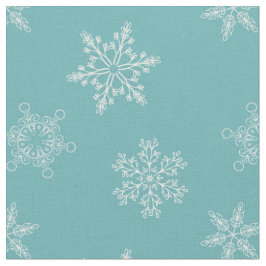 Wunderschöne blaue Schneeflocken Weihnachtsmuster Stoff