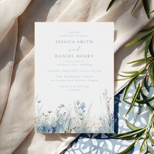 Wunderschöne blaue Wildblumenwiese Hochzeit Einladung (Von Creator hochgeladen)
