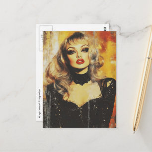 Wunderschöne blonde Frau  Postkarte