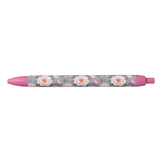 Wunderschöne blühende rosa Blumen Kugelschreiber (Vorderseite)