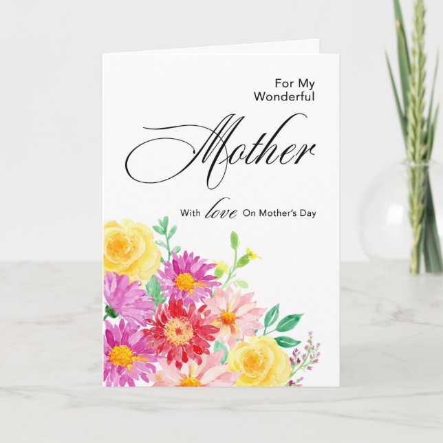 Wunderschöne Blumen für die Mutter am Muttertag Karte (Vorderseite)