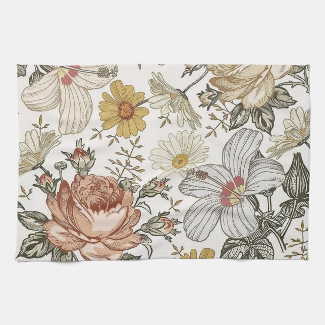 Wunderschöne Blumen Geschirrtuch (Horizontal)