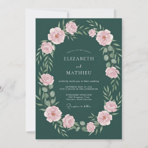 Wunderschöne botanische Waldgrüne Hochzeit Einladung