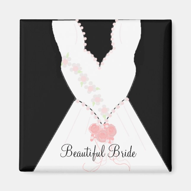 Wunderschöne Braut Hochzeitskleid Magnet (Vorne)