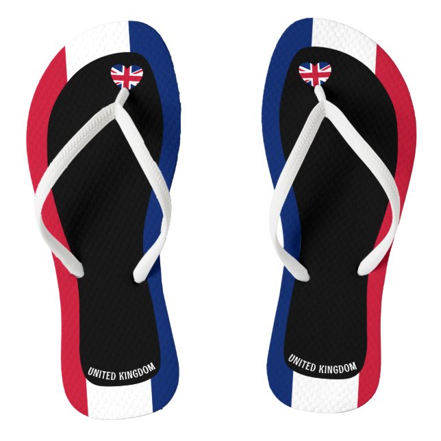 Wunderschöne britische Flaggenfarben Patriotic Flip Flops (Fußbett)