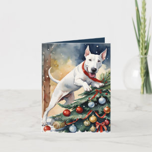 Wunderschöne Bull Terrier Weihnachtskarte Dankeskarte