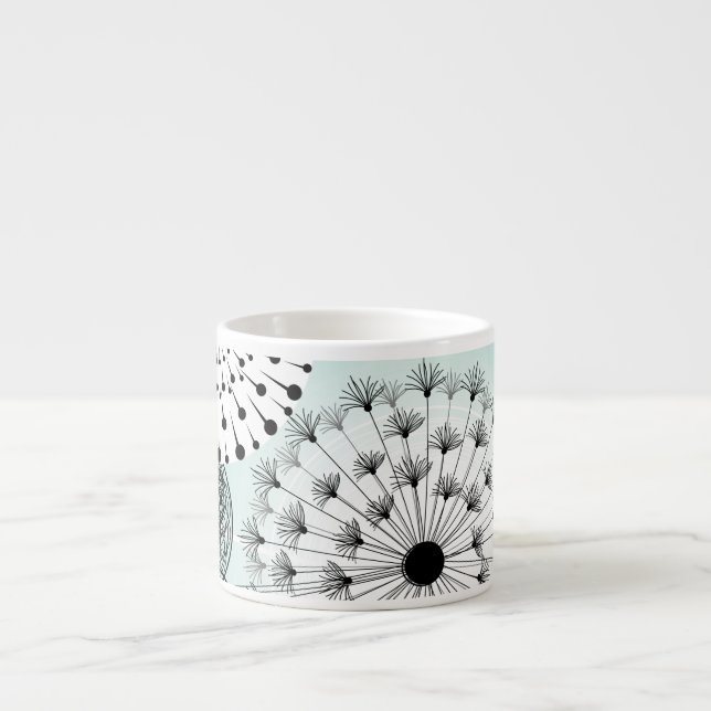 Wunderschöne Dandelions Blue Espresso Tasse (Vorderseite)