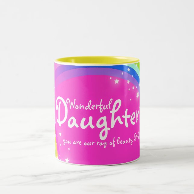 Wunderschöne Daughter-Regenbogenrosa Tasse (Mittel)