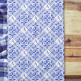 Wunderschöne Delft-Blue Monogram ErstKitchen Handtuch