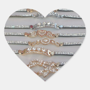 Wunderschöne Diamant-Schmuck Herz-Design Kunstkoll Herz-Aufkleber