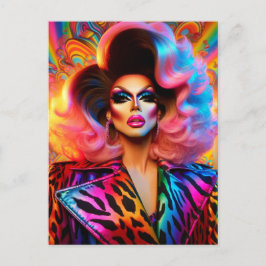 Wunderschöne Drag Queen aus den 1980er Jahren Postkarte