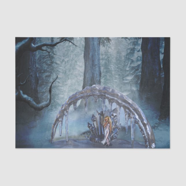 Wunderschöne Eismärchen in der Nacht Seidenpapier (Vorderseite)