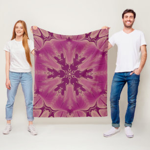 Wunderschöne exotische Blume Lila Schatten Fleecedecke