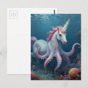 Wunderschöne Fantasie-Einhorn-Oktopus Postkarte