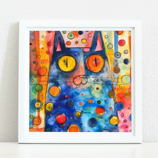 WUNDERSCHÖNE FARBEN KATASTROPHE POSTER (WHIMSICAL COLORFUL CAT POSTER)