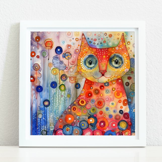 WUNDERSCHÖNE FARBEN KATASTROPHE POSTER (WHIMSICAL COLORFUL CAT POSTER)