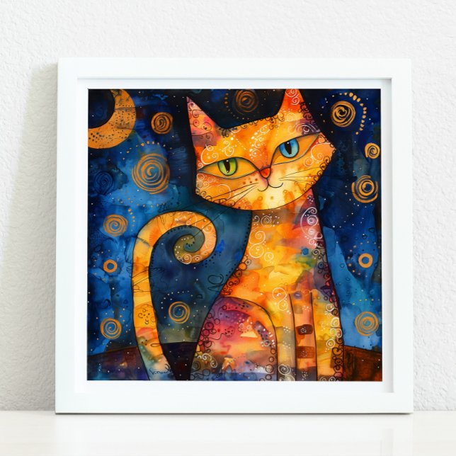 WUNDERSCHÖNE FARBEN KATASTROPHE POSTER (WHIMSICAL COLORFUL CAT POSTER)