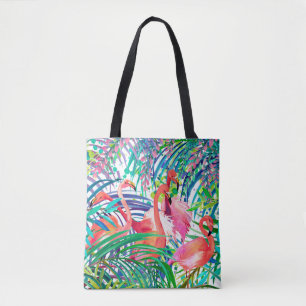 Wunderschöne Flamingo Aquarellbild. Afrika