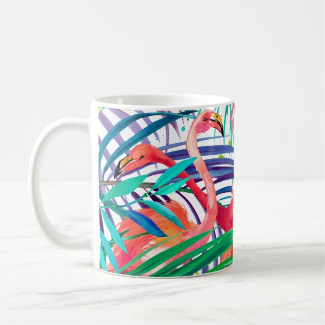 Wunderschöne Flamingo Aquarellbild. Afrika Kaffeetasse (Links)