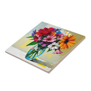 Wunderschöne florale Kunstgestaltung Fliese