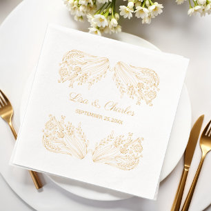 Wunderschöne florale Vintage-Hochzeit Servietten Mit Folie