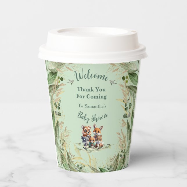 Wunderschöne Forest Friends Kinderdusche Pappbecher (Vorderseite)