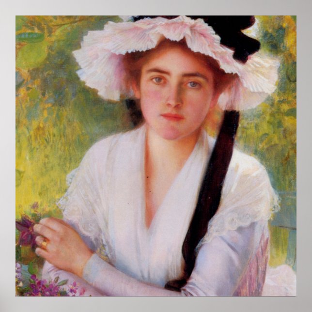 Wunderschöne Gartendame von Albert Lynch, Vintag Poster (Vorne)