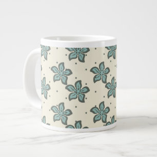 Wunderschöne graue Blumen Jumbo-Tasse