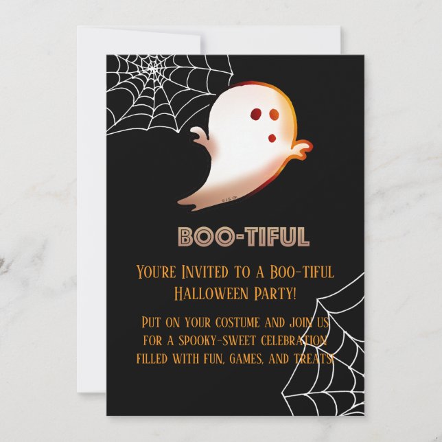 Wunderschöne Halloween-Geist-Party Einladung (Vorderseite)