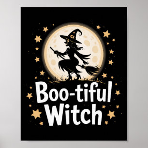 Wunderschöne Hexenmond-Silhouette Halloween 1 Poster