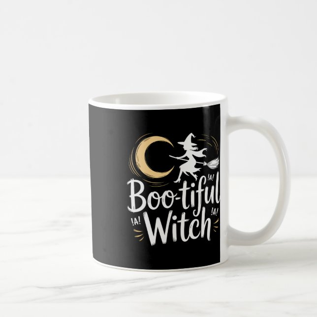 Wunderschöne Hexenmond-Silhouette Halloween Kaffeetasse (Rechts)