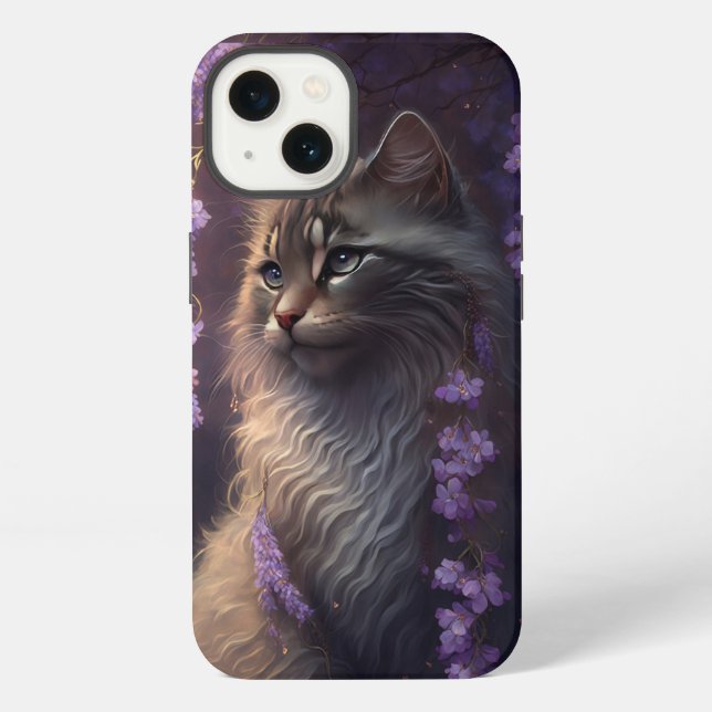 Wunderschöne Katze KI Generiert iPhone Hülle (Rückseite)