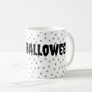 Wunderschöne kleine Spinnen über Halloween Kaffeetasse