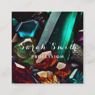 Wunderschöne Kristalle und Mineralien grün Quadratische Visitenkarte